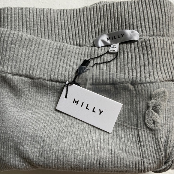 NEW MILLY Twisted Knot Midi Skirt In Grey Size Medium $295 - Picture 6 of 12